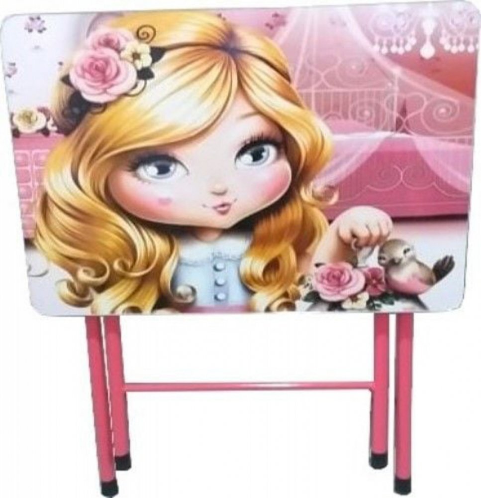 Novokids Masuta pentru copii My first folding table Roz Princess din MDF pliabila dimensiuni 60X40X56 cm 2 nivele de inaltime suprafata lucioasa