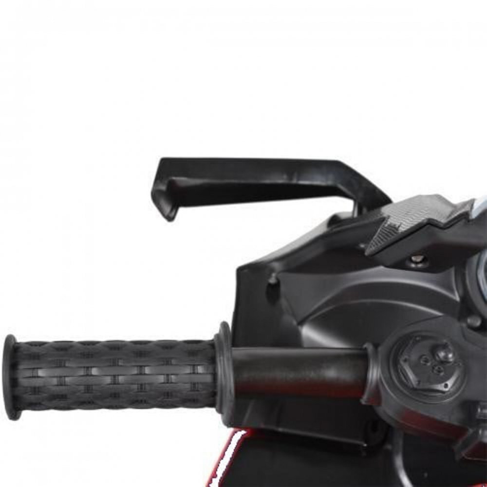 Novokids Motocicleta electrica pentru copii Ninja Premium Motocross Alb viteza din maner maxim 30 kg melodii si lumini Led bluetooth roti ajutatoare