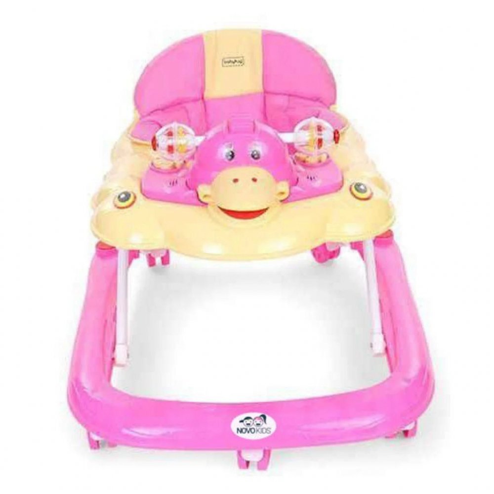 Novokids Premergator pentru copii Duckey Roz cu melodii reglabil in 3 trepte pliabil