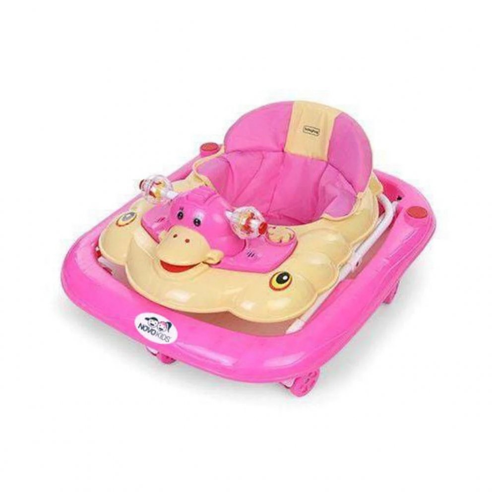 Novokids Premergator pentru copii Duckey Roz cu melodii reglabil in 3 trepte pliabil