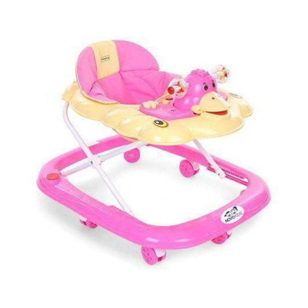 Novokids Premergator pentru copii Duckey Roz cu melodii reglabil in 3 trepte pliabil