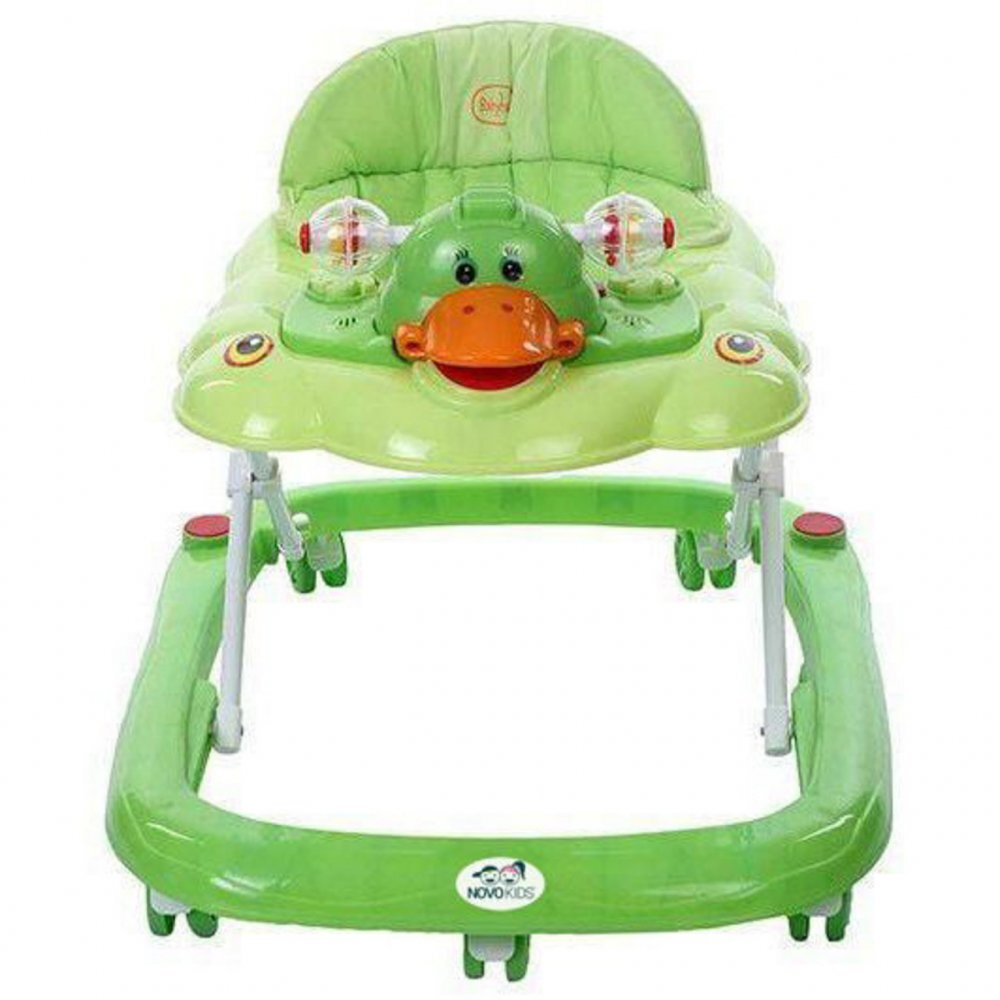 Novokids Premergator pentru copii Duckey Verde cu melodii reglabil in 3 trepte pliabil