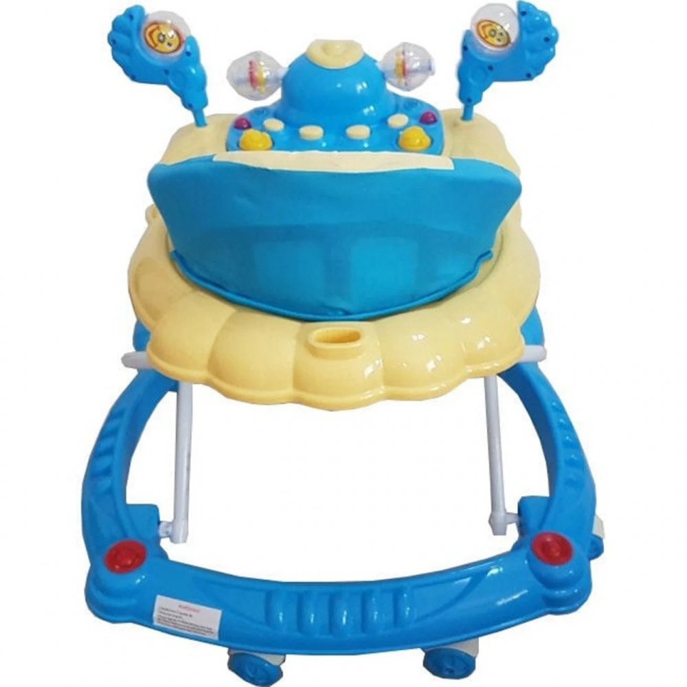 Novokids Premergator pentru copii Ratusca Albastru Reglabil in 3 Trepte Pliabil 8 Roti Cu Melodii