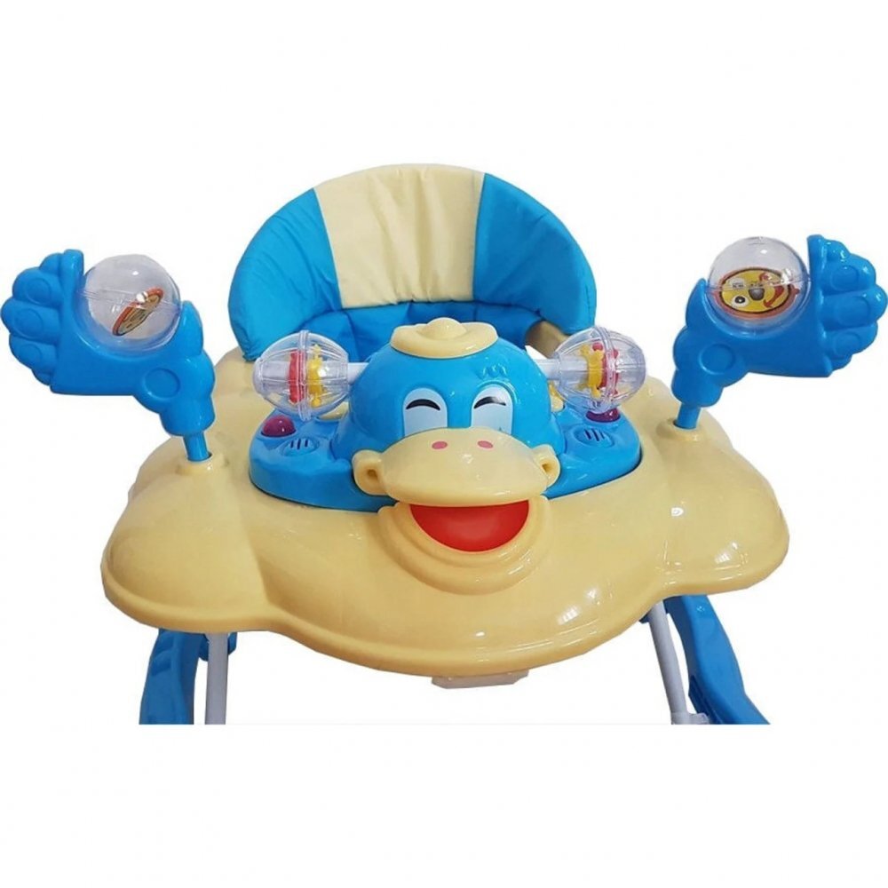Novokids Premergator pentru copii Ratusca Albastru Reglabil in 3 Trepte Pliabil 8 Roti Cu Melodii