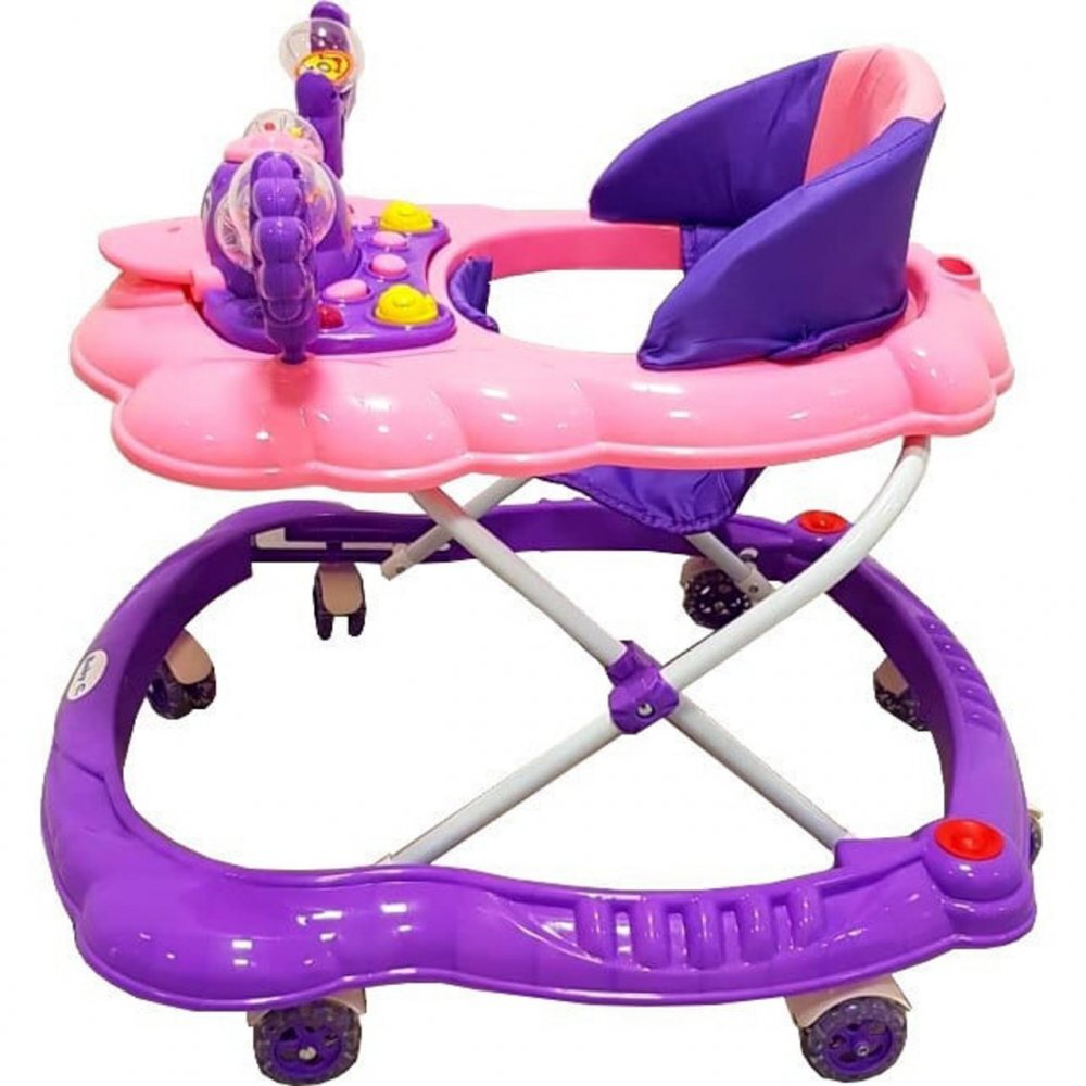 Novokids Premergator reglabil in 2 trepte Baby C Mov Ratusca cu melodii roti silentioase din silicon pliabil