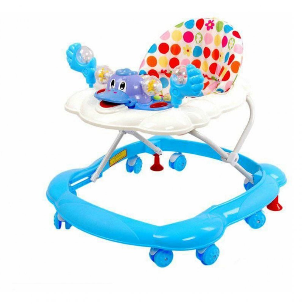 Novokids Premergator Reglabil in 3 Trepte Ratusca Pliabil 8 Roti Cu Melodii Albastru