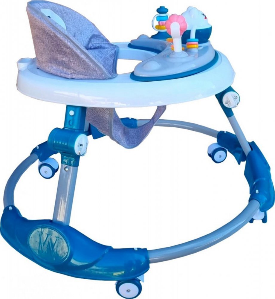 Novokids Premergator reglabil in 6 trepte de inaltime Little Kitty Verde Turquoise cu melodii pliabil greutate admisa 20 kg roti silentioase