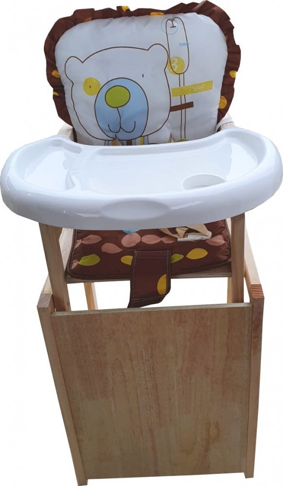 Novokids Scaun de masa pentru copii si bebe Wooden Table Chair MaroAlb transformabil in masuta din lemn masiv centura de siguranta sezut detasabil masuta detasabila
