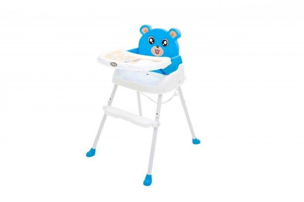 Novokids Scaun de masa pentru copii Teddy Bear Albastru 3 in 1 transformabil in scaunel copii functie inaltator scaun 2 trepte de inaltime sezut confortabil masuta detasabila