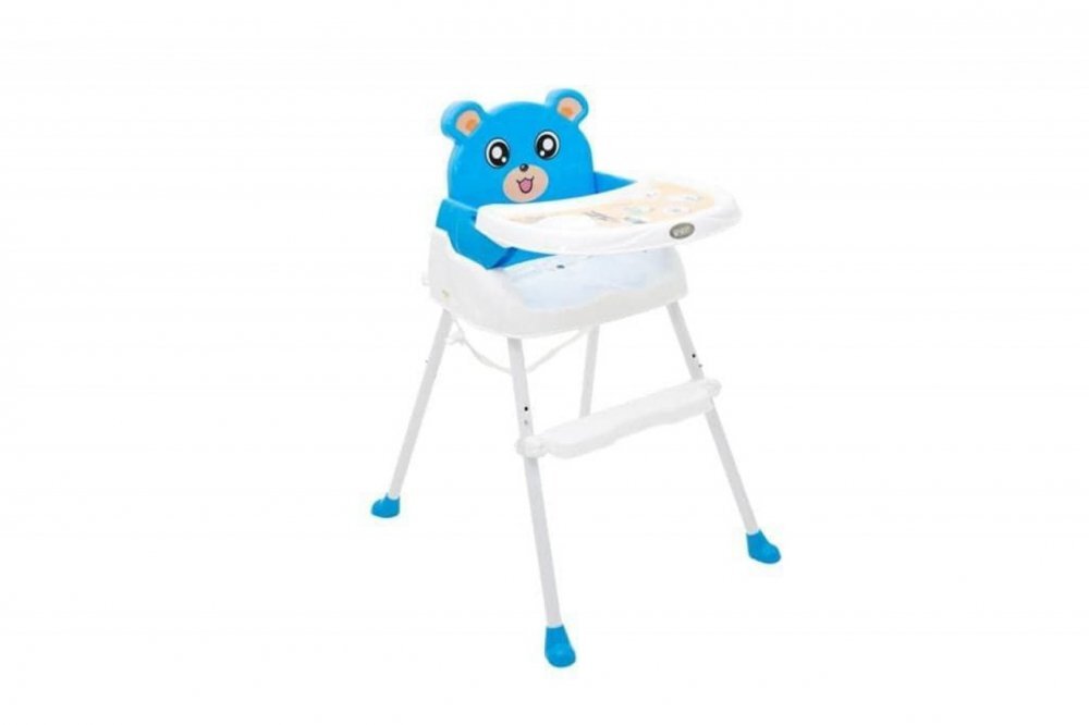 Novokids Scaun de masa pentru copii Teddy Bear Albastru 3 in 1 transformabil in scaunel copii functie inaltator scaun 2 trepte de inaltime sezut confortabil masuta detasabila