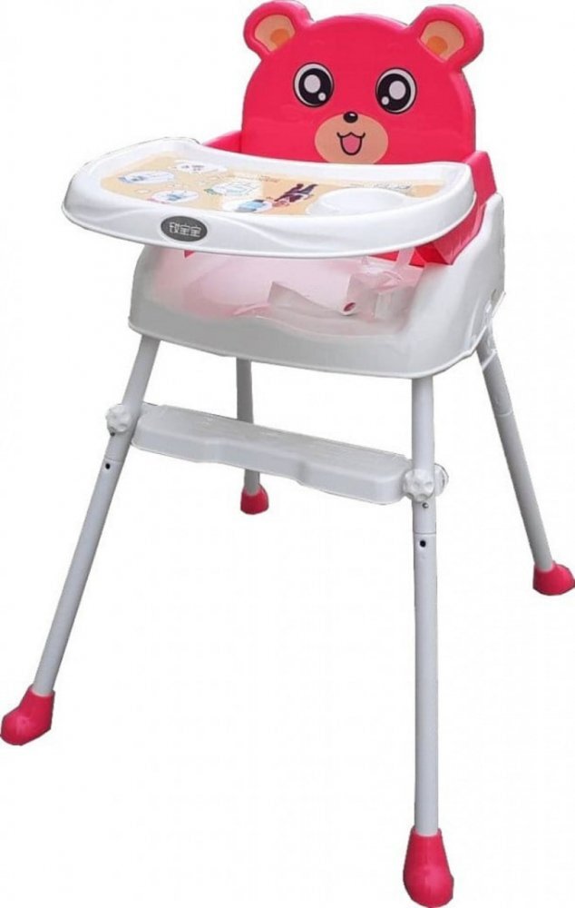 Novokids Scaun de masa pentru copii Teddy Bear Roz 3 in 1 transformabil in scaunel copii functie inaltator scaun 2 trepte de inaltime sezut confortabil masuta detasabila