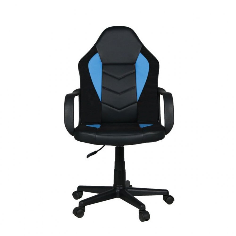 Novokids Scaun ergonomic de birou Gamer Mini Albastru cu Negru rotatie 360 grade inaltime reglabila 117-127 cm latime 60 cm greutate admisa 120 kg