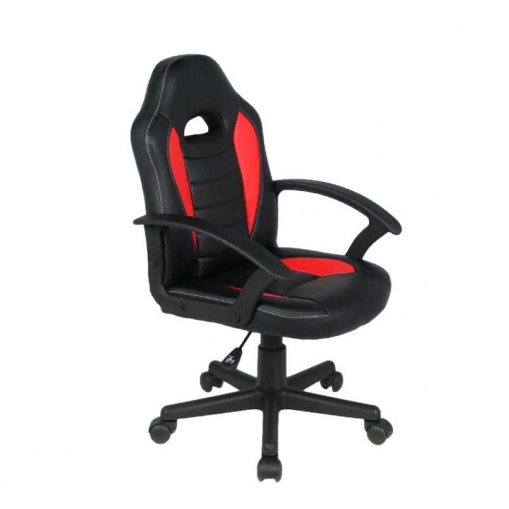 Novokids Scaun ergonomic de birou Gamer Mini Rosu cu Negru rotatie 360 grade inaltime reglabila 117-127 cm latime 60 cm greutate admisa 120 kg