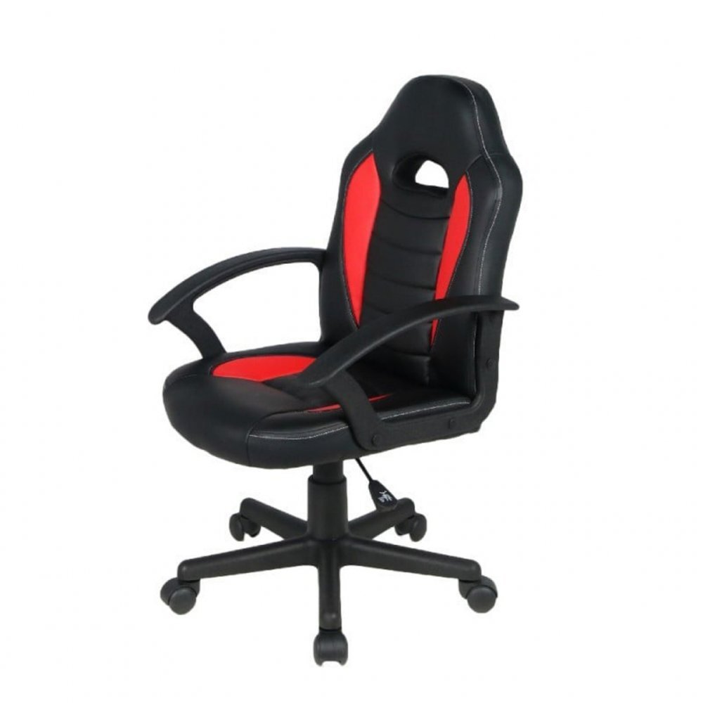 Novokids Scaun ergonomic de birou Gamer Mini Rosu cu Negru rotatie 360 grade inaltime reglabila 117-127 cm latime 60 cm greutate admisa 120 kg