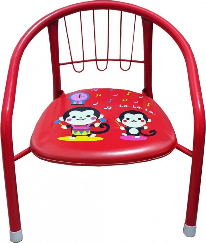 Novokids Scaun metalic pentru copii Little Chair Rosu Sezut moale cu sunete Interior si exterior Dimensiuni 36x36x34 cm Vopsea lucioasa