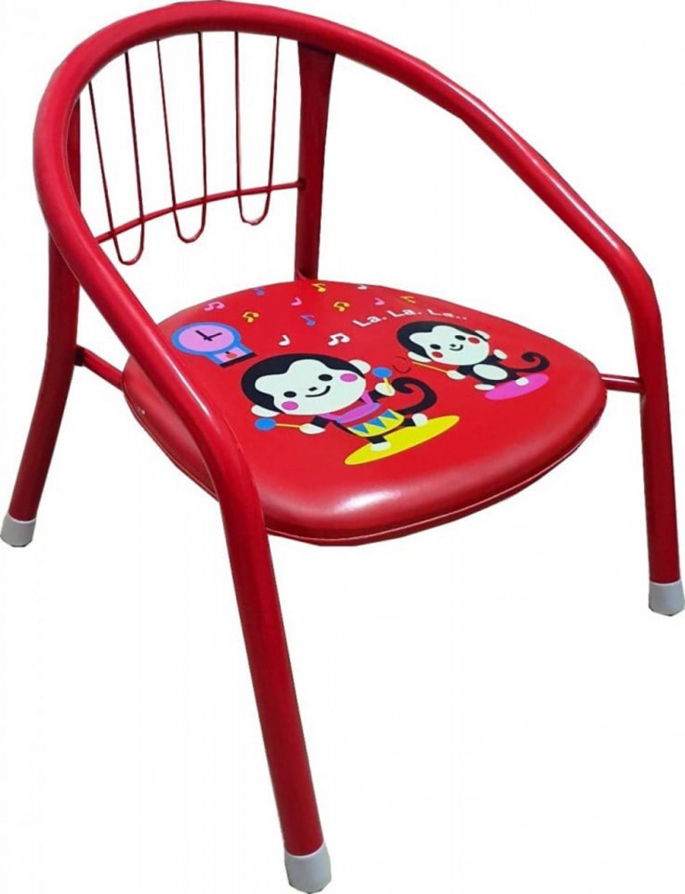 Novokids Set 4 scaune metalice pentru copii Little Chair Multicolor Sezut moale cu sunete Pentru interior si exterior Dimensiuni 36x36x34 cm Vopsea lucioasa