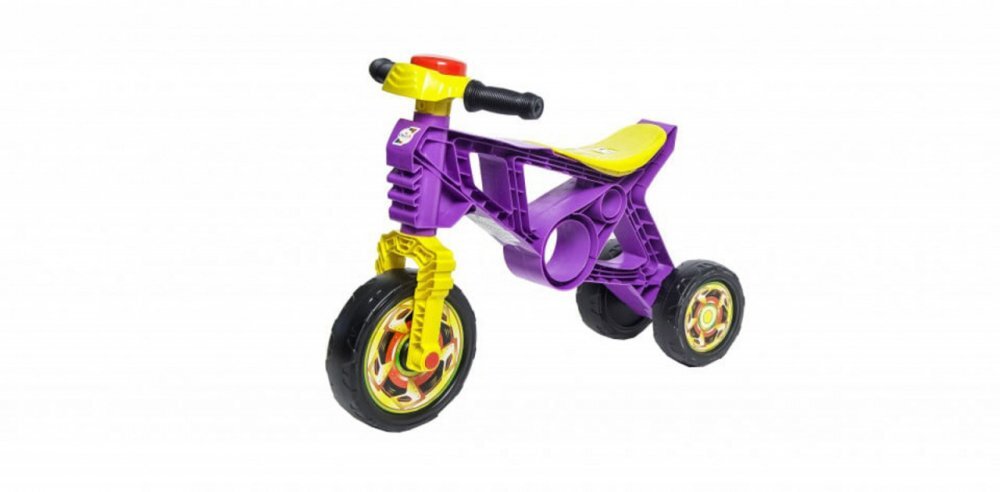 Novokids Tricicleta pentru copii EVO Balance Bike Mov fara pedale 3 roti claxon greutate admisa 30 Kg