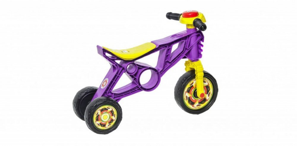 Novokids Tricicleta pentru copii EVO Balance Bike Mov fara pedale 3 roti claxon greutate admisa 30 Kg