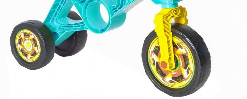 Novokids Tricicleta pentru copii EVO Balance Bike Turquoise fara pedale 3 roti claxon greutate admisa 30 Kg