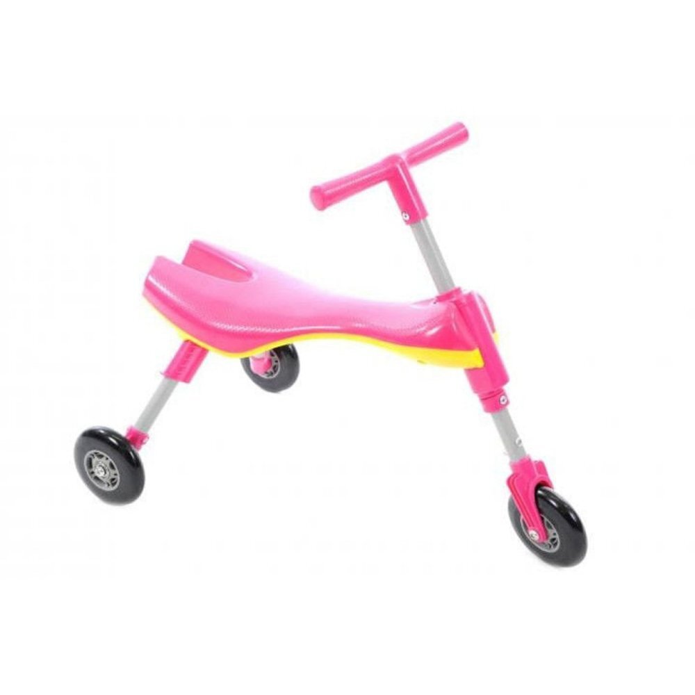 Novokids Tricicleta pliabila pentru copii Kids Scuttle Bug Roz cadru metalic 3 roti din silicon greutate admisa 20 kg