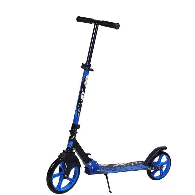 Novokids Trotineta copii si adolescenti Funky Camo PRO Albastru Camuflaj maxim 100 kg functie Super Brake diametru roata fata 230 mm