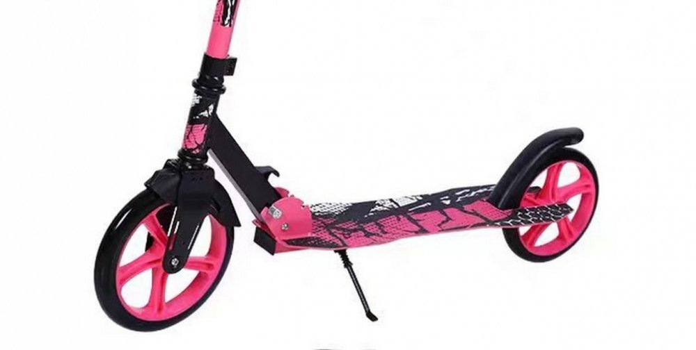 Novokids Trotineta copii si adolescenti Funky Camo PRO Roz Camuflaj maxim 100 kg functie Super Brake diametru roata fata 230 mm