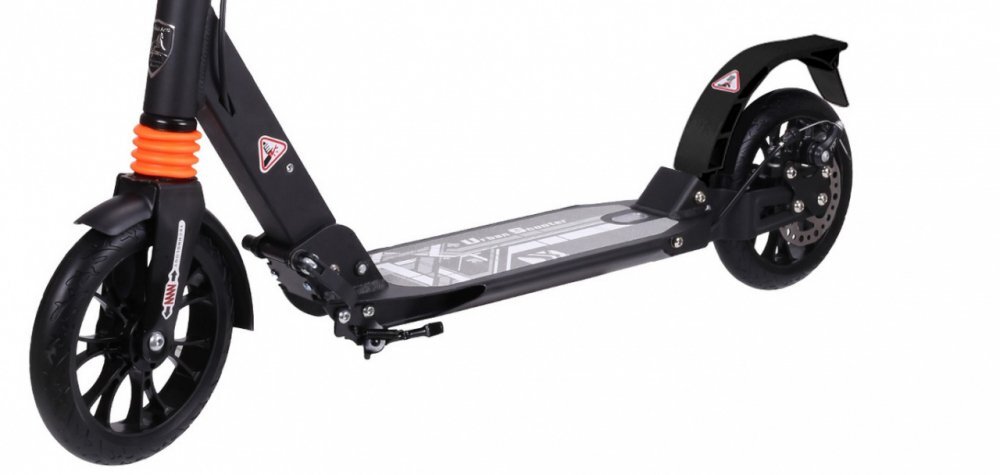 Novokids Trotineta pentru copii Plexus Evo Pro Negru din aluminiu frana pe disc greutate suportata 100 kg frana si suspensie duble diametru roata 200 mm