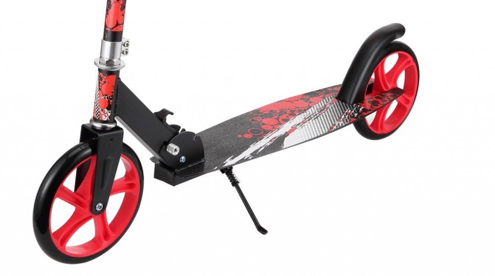 Novokids Trotineta pentru copii si adolescenti Storm Camo Pro Rosu Camuflaj greutate suportata 100 kg functie Super Brake maner reglabil pe inaltime diametru roata 200 mm