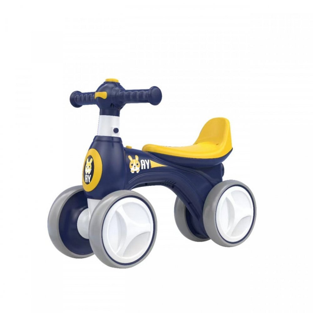 Novokids Vehicul pentru copii EVO Balance Bubbles Bike Albastru fara pedale cu Masina de facut baloane si melodii 4 roti din spuma EVA Greutate admisa 30 kg