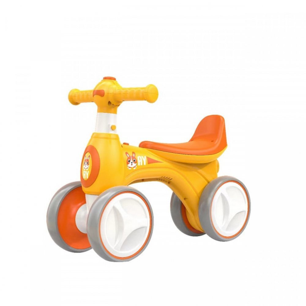 Novokids Vehicul pentru copii EVO Balance Bubbles Bike Portocaliu fara pedale cu Masina de facut baloane si melodii 4 roti din spuma EVA Greutate admisa 30 kg