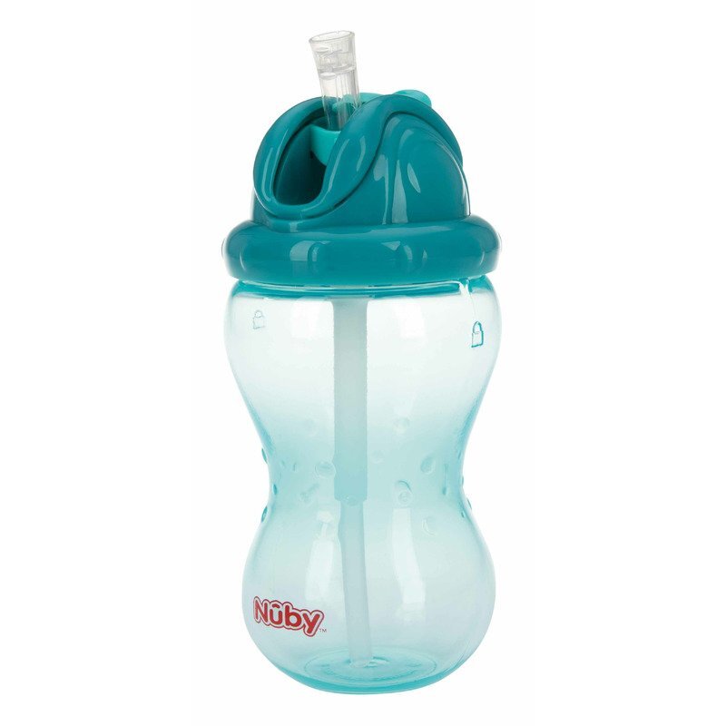 NUBY Cana cu pai anti-alunecare 360 ml 12 luni + Albastru
