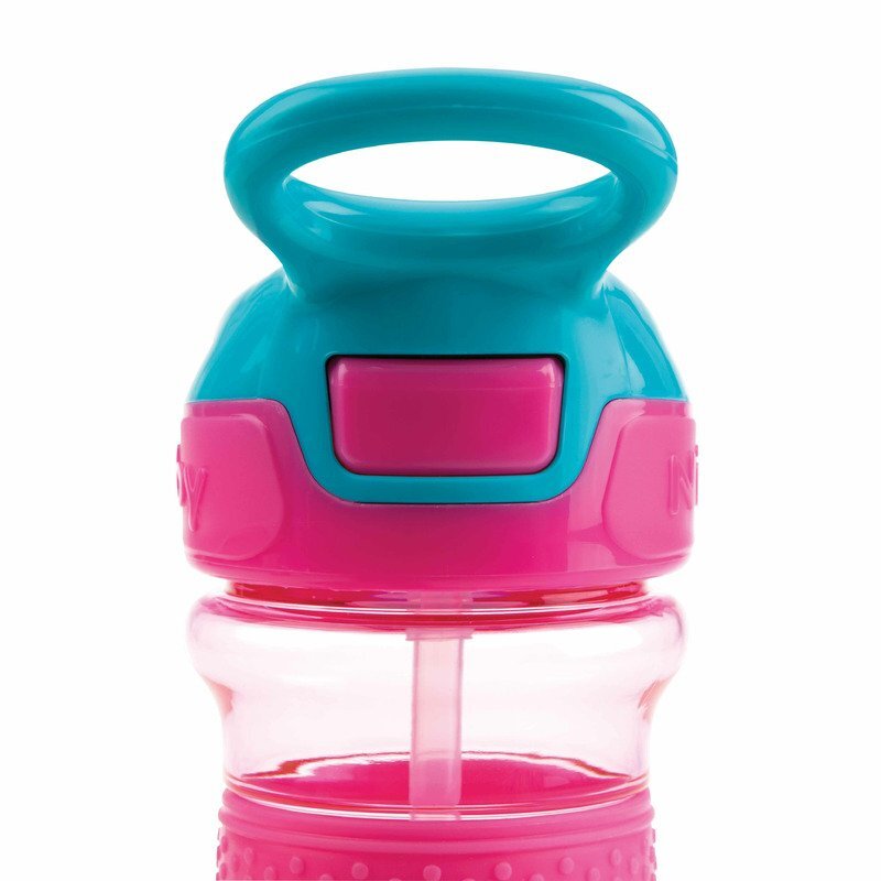 NUBY Cana sport cu pai moale si pliabil 360 ml 3 ani + Roz