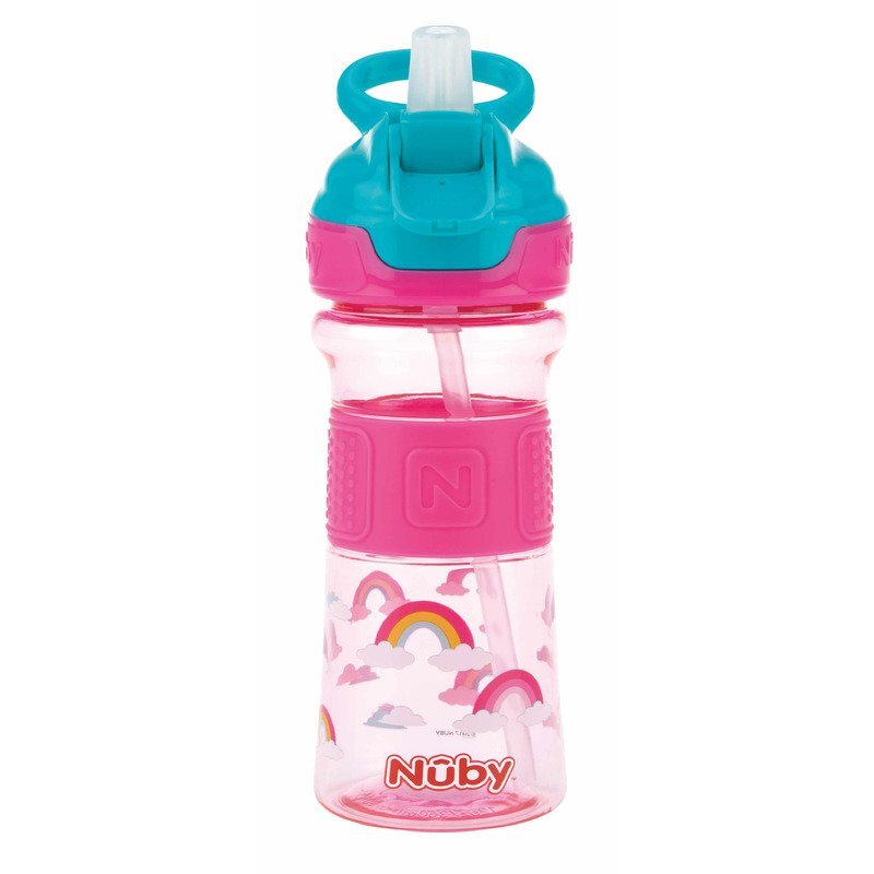 NUBY Cana sport cu pai moale si pliabil 360 ml 3 ani + Roz