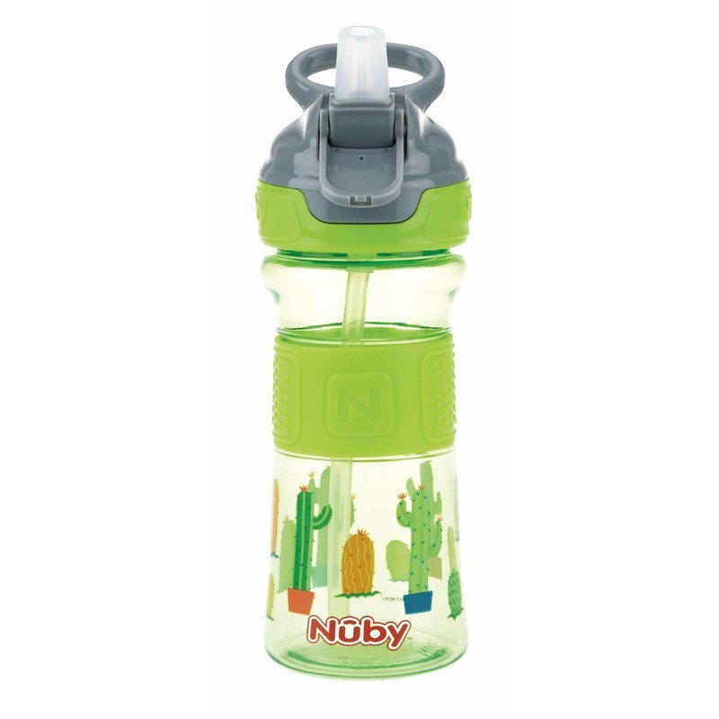 NUBY Cana sport cu pai moale si pliabil 360 ml 3 ani + Verde