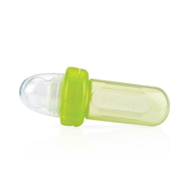 NUBY Dispozitiv de hranire pentru alimente lichide sau semi-solide silicon fara bpa 6 luni + verde
