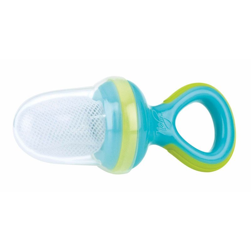 NUBY Dispozitiv de hranire pentru fructe si legume 6 luni + albastruverde