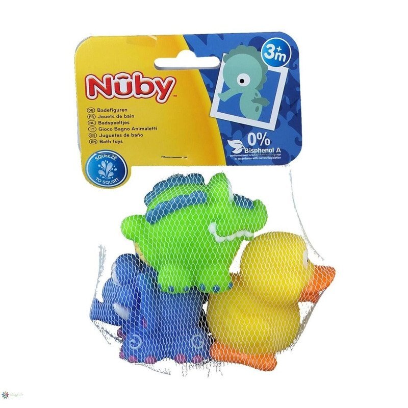 NUBY Jucarii de baie in forma de animaute 4 luni + Multicolor