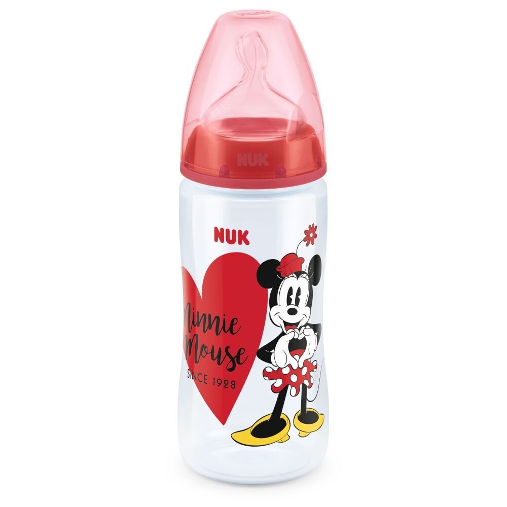 NUK Biberon First Choice 300 ml tetina silicon Mickey rosu 6-18 luni