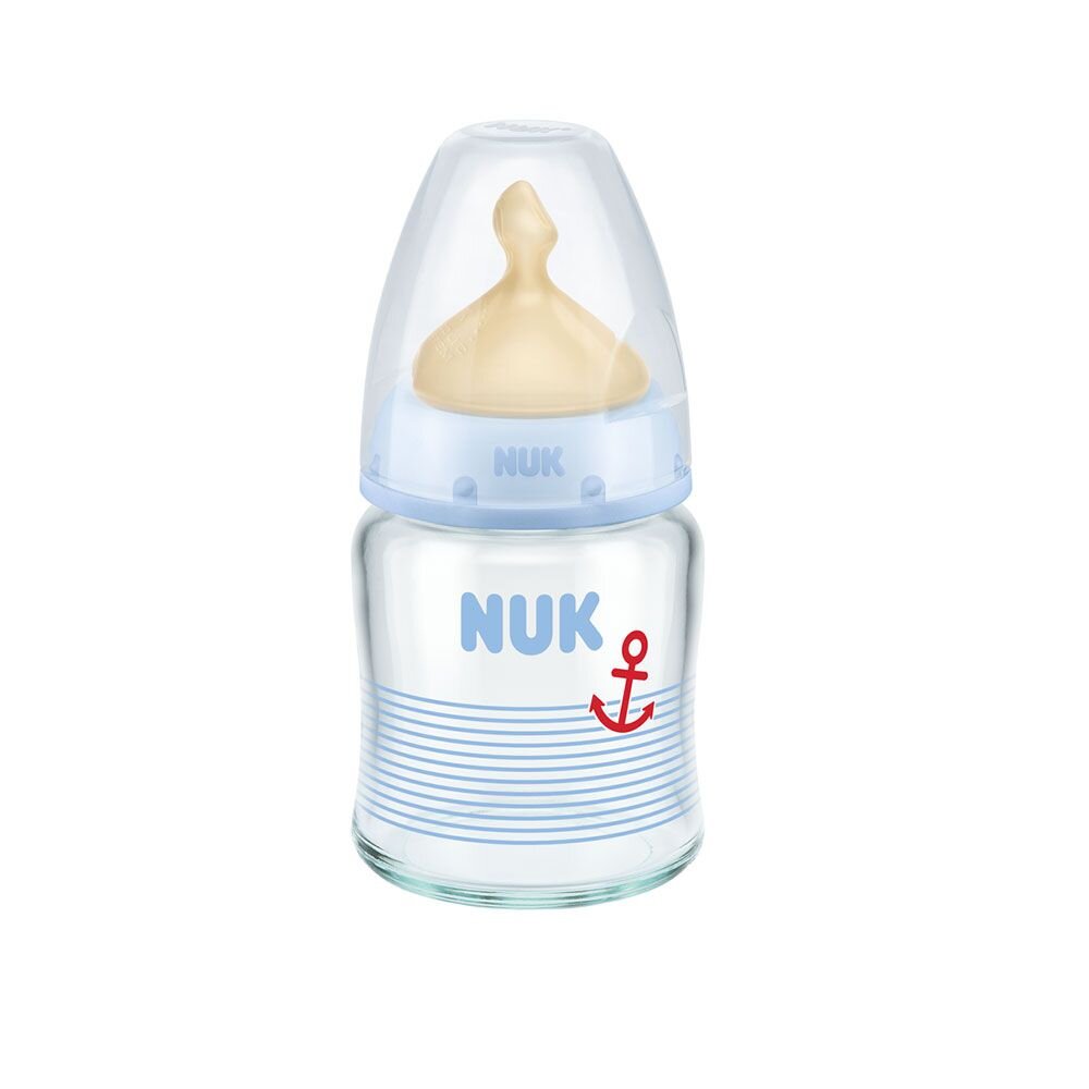NUK Biberon First Choice Plus Sticla 120ml tetina Latex M 0-6 luni bleu
