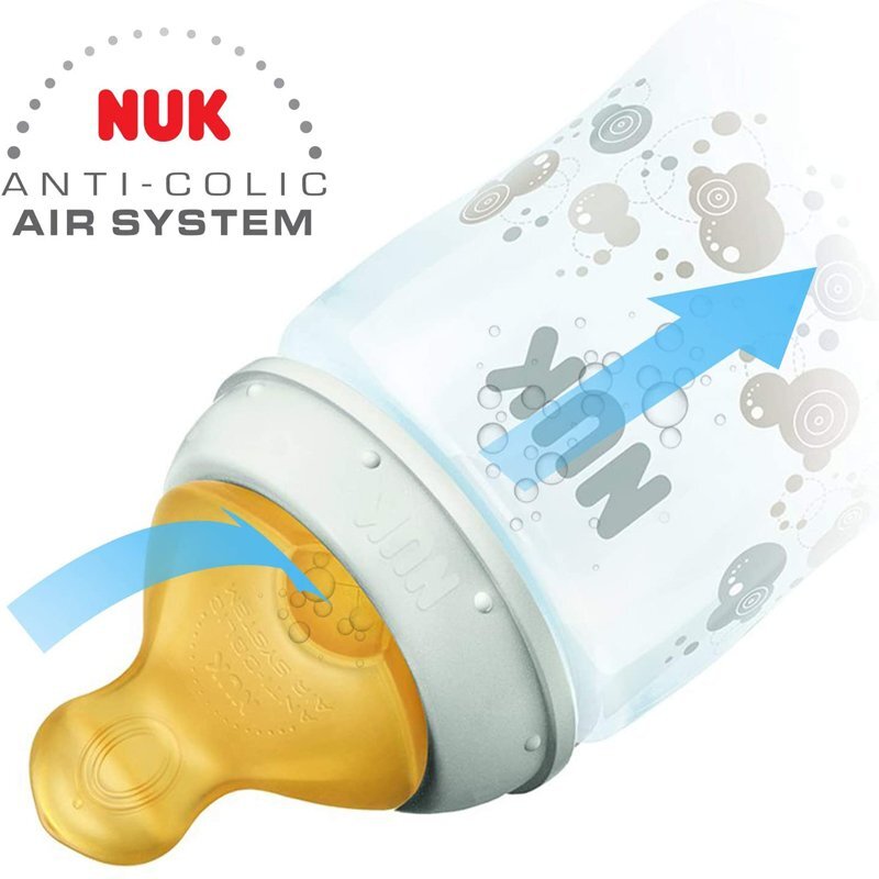 NUK Biberon First Choice Plus sticla 240 ml tetina latex M 0-6 luni turcoaz