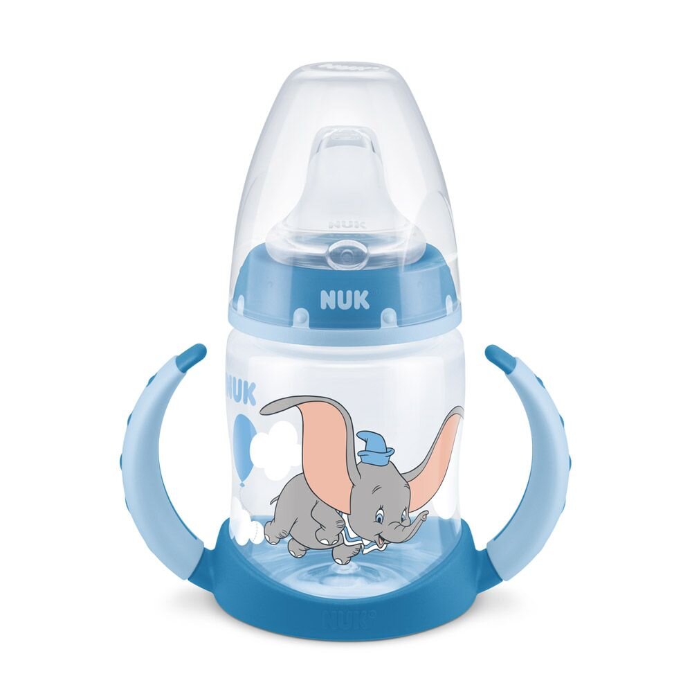 NUK Biberon First Choice PP 150 ml cu toarte si tetina de invatare Disney Dumbo 6-18 luni