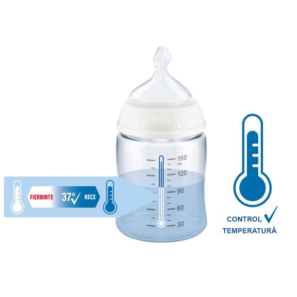NUK Biberon First Choice PP 150 ml tetina silicon M 0-6 luni girafa