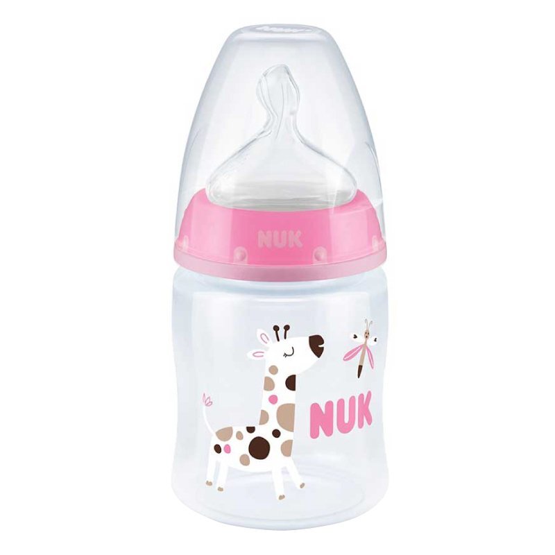 NUK Biberon First Choice PP 150 ml tetina silicon M 0-6 luni girafa
