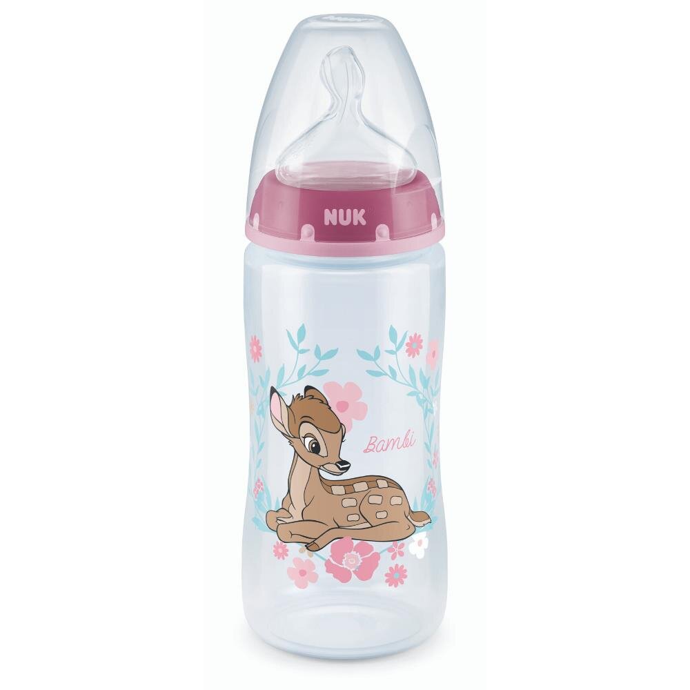 NUK Biberon First Choice PP 300 ml tetina silicon Disney Bambi Orificiu M 6-18 luni