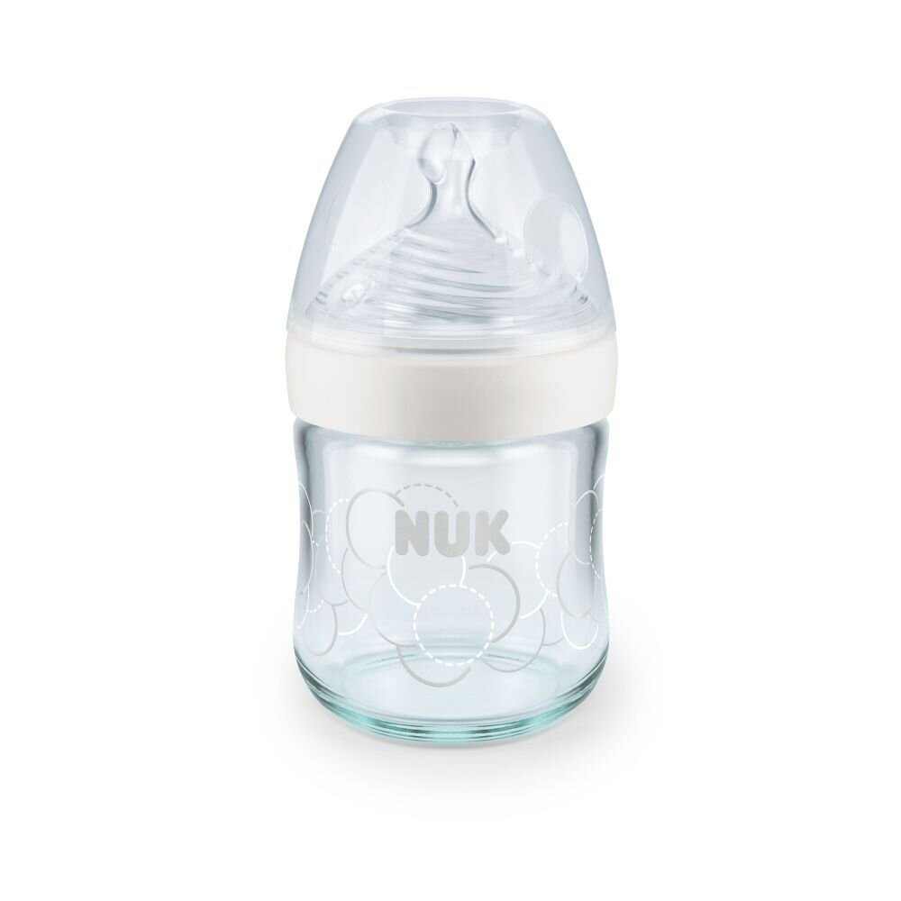 NUK Biberon Nature Sense sticla 120 ml tetina silicon orificiu S 0-6 luni alb