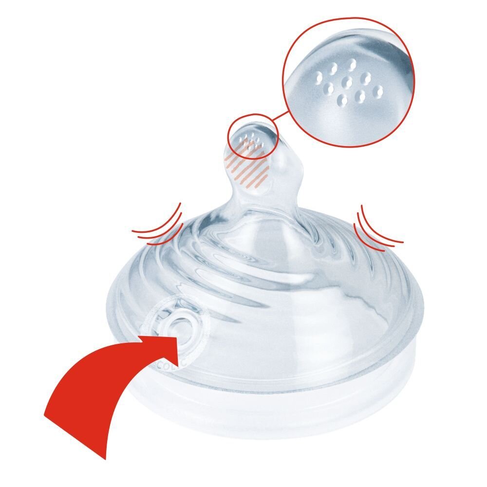 NUK Biberon Nature Sense sticla 120 ml tetina silicon orificiu S 0-6 luni roz