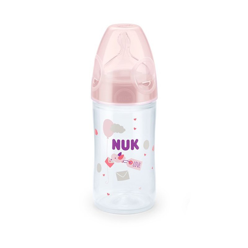 NUK Biberon New Classic 150 ml tetina silicon 0-6 luni roz