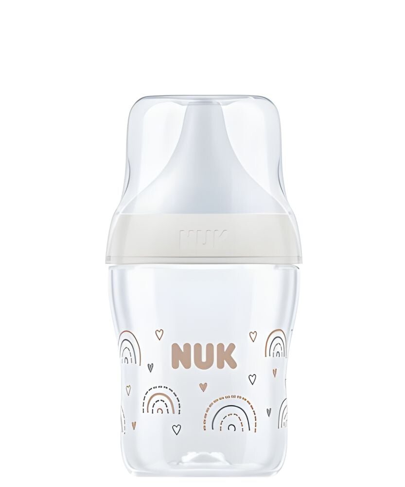 NUK Biberon Perfect Match din sticla 120 ml control temperatura tetina silicon S Curcubeu