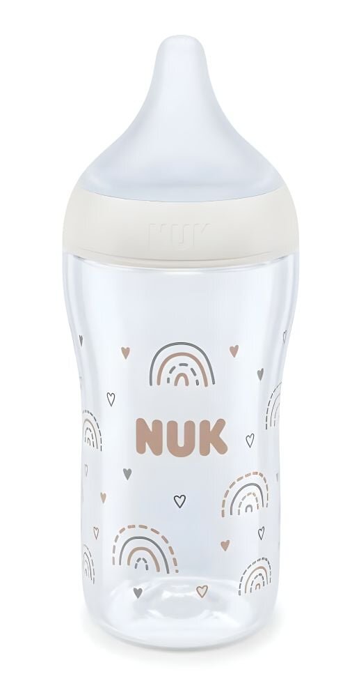 NUK Biberon Perfect Match din sticla 230 ml control temperatura tetina silicon M Curcubeu