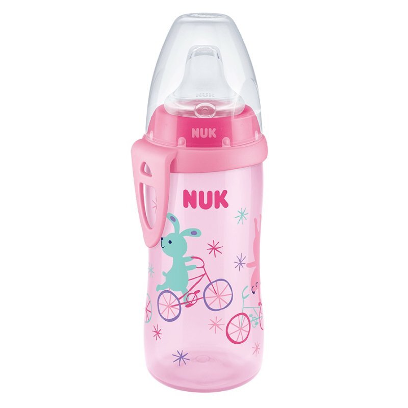 NUK Cana Active 300 ml cu adaptor silicon de la 12 luni roz